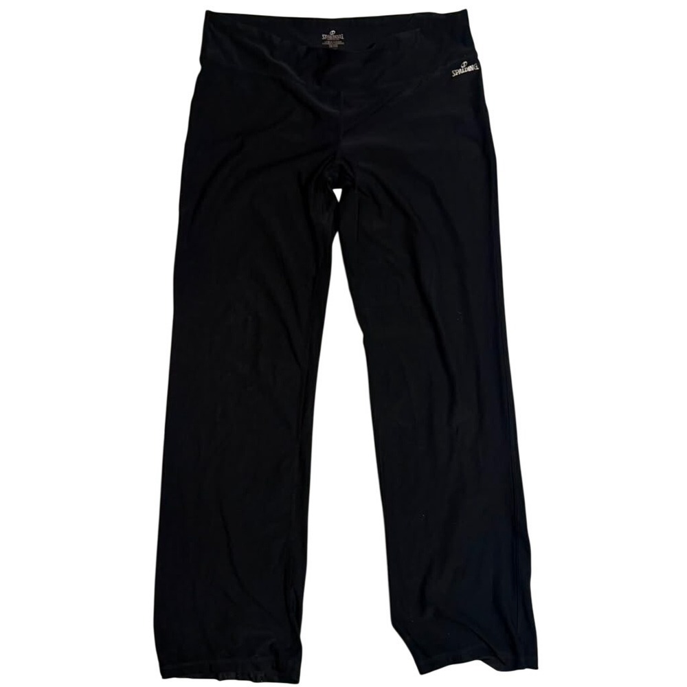 Spalding Womens Black Straight Leg Yoga Pants Activewear Medium